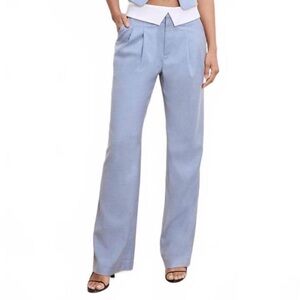 Good American Sky Blue Wide-Leg Trousers